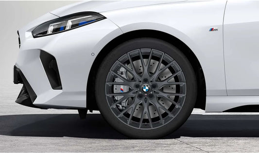 Llantas de aleación M Performance Y-Spoke 1085 de 19" Orbitgrey OEM 36115A917C3 para BMW F40 (incluye F40 116i, 118i, 118d, 120i, 120d, etc.). Original BMW.