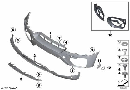 Vordere, gedruckte Stoßfängerbeschichtung für BMW x6 E71, E72 (OEM 51117245405). Original BMW