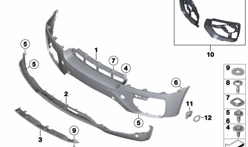 LINHO DE PARTIMANTE FRONTAL CONTRADO PARA BMW X6 E71, E72 (OEM 51117179848). BMW original