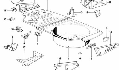 Soporte para gato para BMW Serie 5 E12, E28, Serie 6 E24 (OEM 41121826706). Original BMW