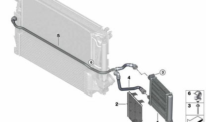 Manguera del radiador OEM 17128625400 para MINI F56 y F56 LCI (2014–2024). Original MINI.