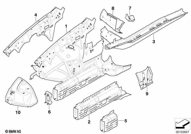 Left connecting plate for BMW E83, E83N (OEM 41003405925). Original BMW.