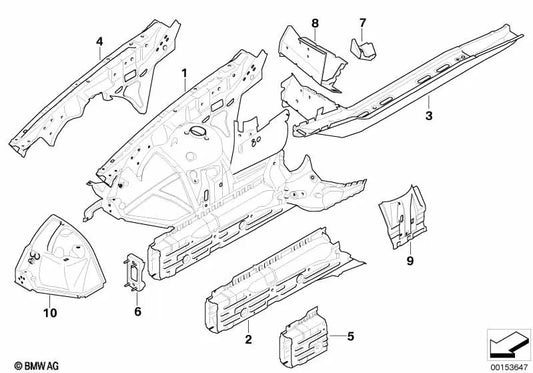 Left connecting plate for BMW E83, E83N (OEM 41003405925). Original BMW.