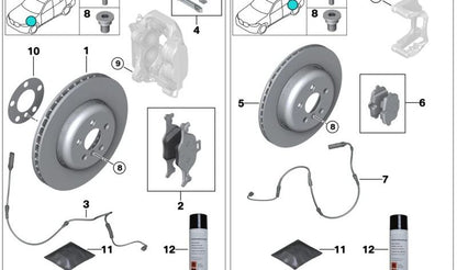 Disco de freno ventilado para BMW G42, G20, G05, G06, G07 (OEM 34206880079). Original BMW