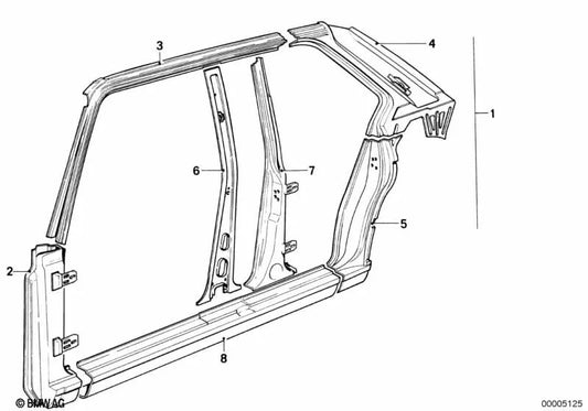 Tampa direita para BMW 5 E12 Series, E28 (OEM 41211864974). BMW original.