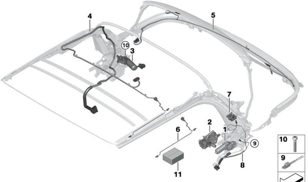 Unidad de accionamiento izquierda OEM 54347463729 para MINI F57 (Cooper) con motores B38C y B36M. Compatible con versiones automáticas y manuales. Original MINI.