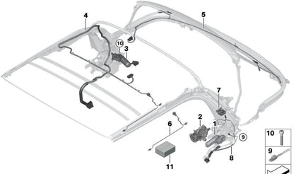 Juego reparación mazo cables sensores OEM 54342758486 para MINI Cabrio R57, R57 LCI, F57, F57 LCI, F67, F57 BEV... y más. Original MINI.