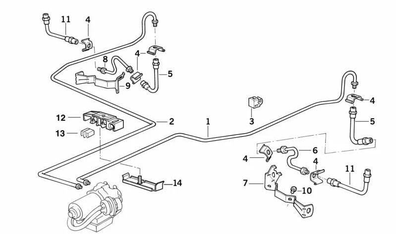 Mangueira de freio traseiro OEM 3432227388 para BMW E36. Compatível com todos os modelos E36 (Sedan, Coupe, Compact, Touring e Cabrio). Substituição original da BMW.