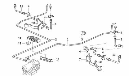 Mangueira de freio traseiro OEM 3432227388 para BMW E36. Compatível com todos os modelos E36 (Sedan, Coupe, Compact, Touring e Cabrio). Substituição original da BMW.