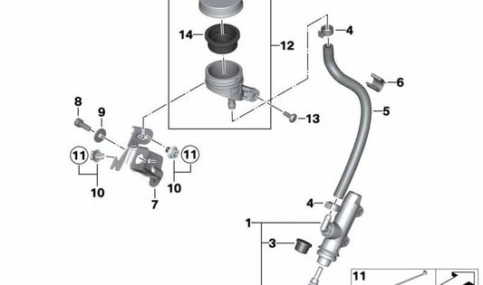Portamanguito doble OEM 13537700779 D=13/8,2 mm para motos BMW R 1200 RT, R 900 RT, S 1000 R. Original BMW Motorrad.