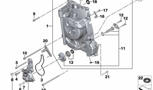 OEM -Kühlpumpe Deckel 11518552491 für BMW C 400 GT, C 400 x ... und mehr. Originaler BMW Motorrad.