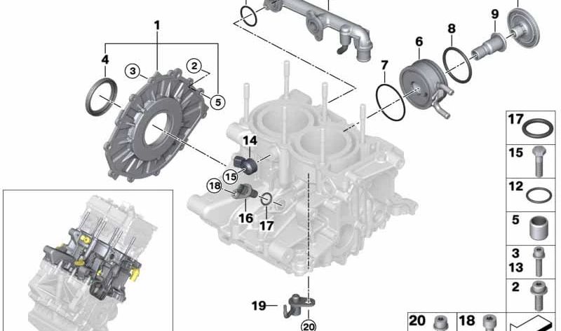 Sensor de cigüeñal OEM 13627525015 para BMW E81, E82, E87, E88, E90, E91, E92, E93, E60, E61, F10, F11, F18, E63, E64, F06, F12, F13, E65, E66, F01, F02, I01, E84, E83, F25, E70, E71, E85, E86, E89. Original BMW.
