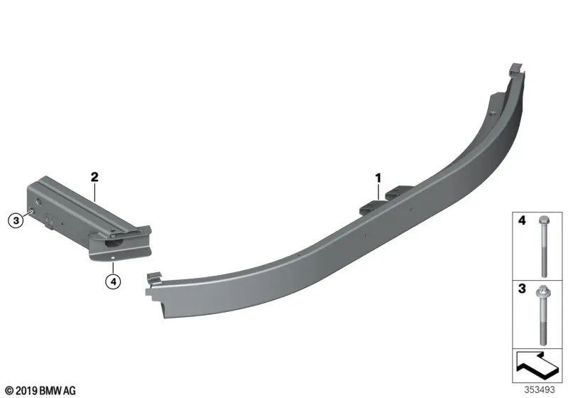 Rear bumper support for BMW I12, I12N, I15 (OEM 51127336300). Original BMW