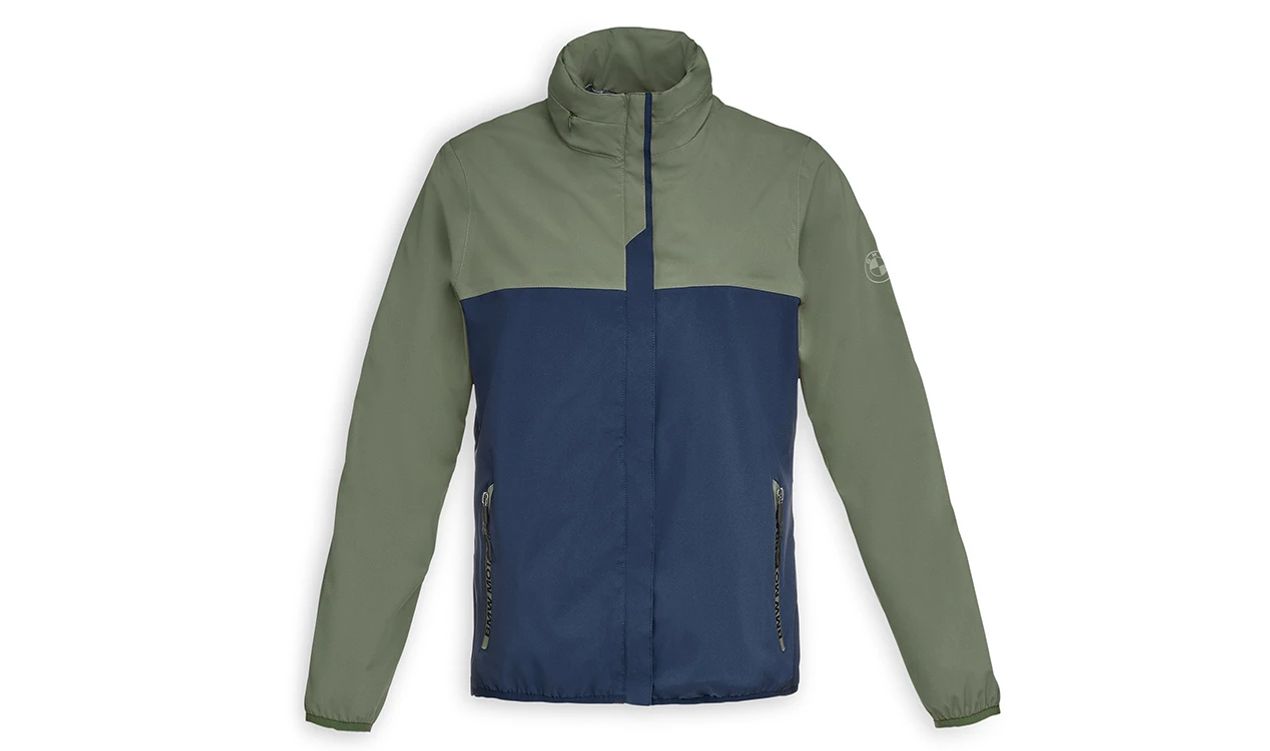 Chaqueta impermeable con capucha "Make Life a Ride" OEM 76615A81636 para BMW Motorrad (modelos Roadster y Tour). Tallas XS a 2XL. Diseño oficial con logo en cremalleras. Original BMW Motorrad.