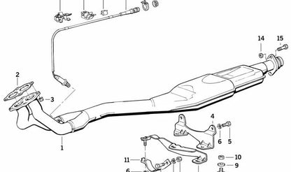 Soporte de escape OEM 18301728585 para BMW E36, E34. Original BMW.