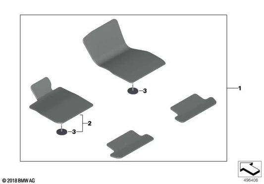 Driver's side floor mat for BMW G14, G15 (OEM 51479462119). Original BMW.
