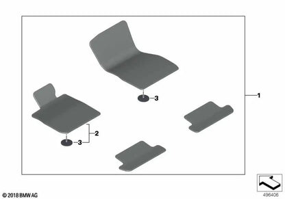 Set of floor mats for BMW G14, G15 (OEM 51479462121). Original BMW.