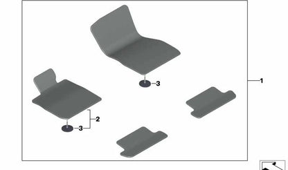 Juego de alfombrillas originales OEM 51479462113 para BMW G14, G15. Original BMW.