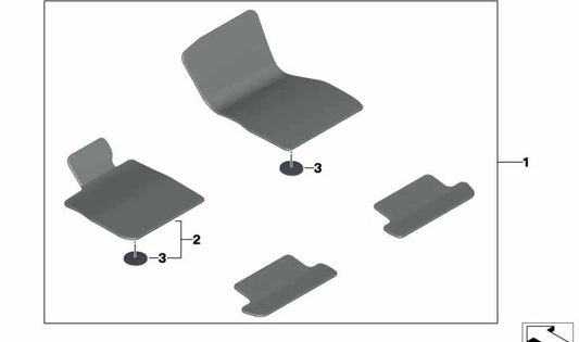 Conjunto de tapetes para BMW Série 8 G14, G15 (OEM 51479462122). BMW original