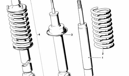 Muelle de suspensión trasero OEM 33531125326 para BMW E28 y E24. Original BMW.