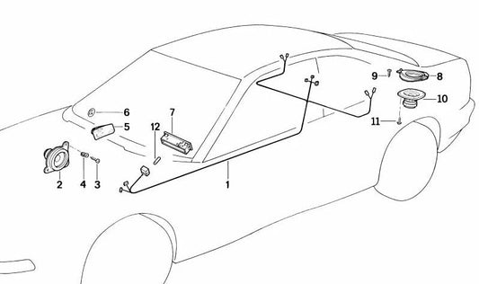 Right speaker for BMW E31 (OEM 65131392344). Original BMW