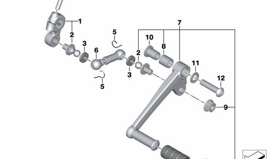 Asta di collegamento 464 mm OEM 23418522956 per BMW F 800 S BMITS, F 800 ST, F 800 GT, F 800 R. BMW MOTORAD originale.