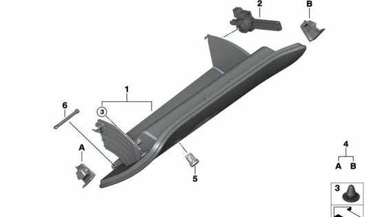 Casquillo de sujeción OEM 51169418887 para BMW F91, F92, F93, G14 {M8 Competition, 840d xDrive}. Pieza original BMW.