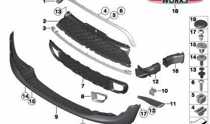 Clip fijación OEM 51132754667 para MINI R55, R56, R57, R58, R59. Sujeta molduras y embellecedores. Original MINI.