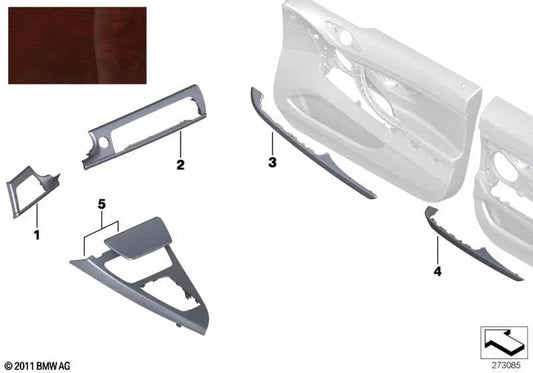 Wood trim for centre console for BMW F06, F13 (OEM 51168032899). Original BMW.