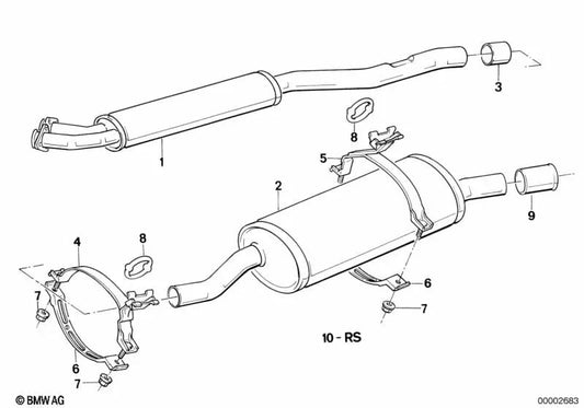 Obere Klemme für die BMW 3 E30 -Serie (OEM 18211177596). Original BMW.