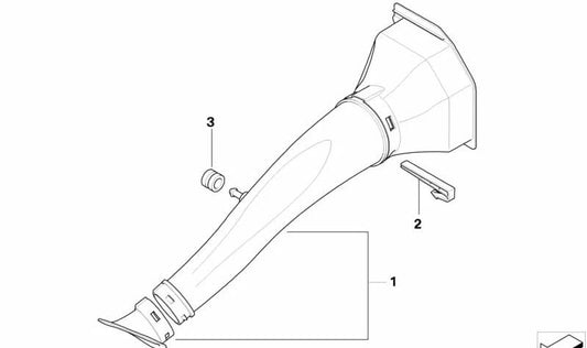Tubuladura de aspiración izquierda OEM 13717675519 para motos BMW K1200S, K1300S. Original BMW Motorrad.