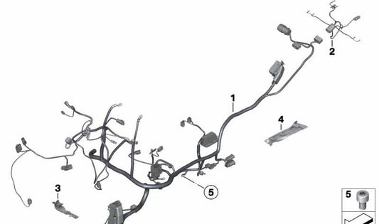 Mazo de cables principal OEM 61117692413 para BMW Motorrad R1200GS, HP2 Enduro... y más. Original BMW Motorrad.