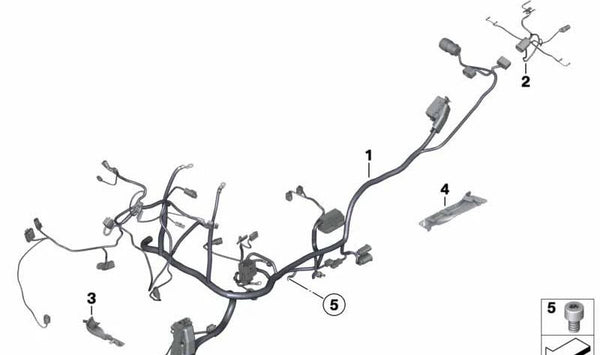 Cableado principal OEM 61117690225 para BMW Motorrad K 1200 GT (KK44, 2006-2008). Recambio original BMW Motorrad.