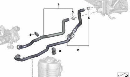 Manguera de líquido refrigerante OEM 64219398904 para BMW Z4 G29 M40i. Original BMW.