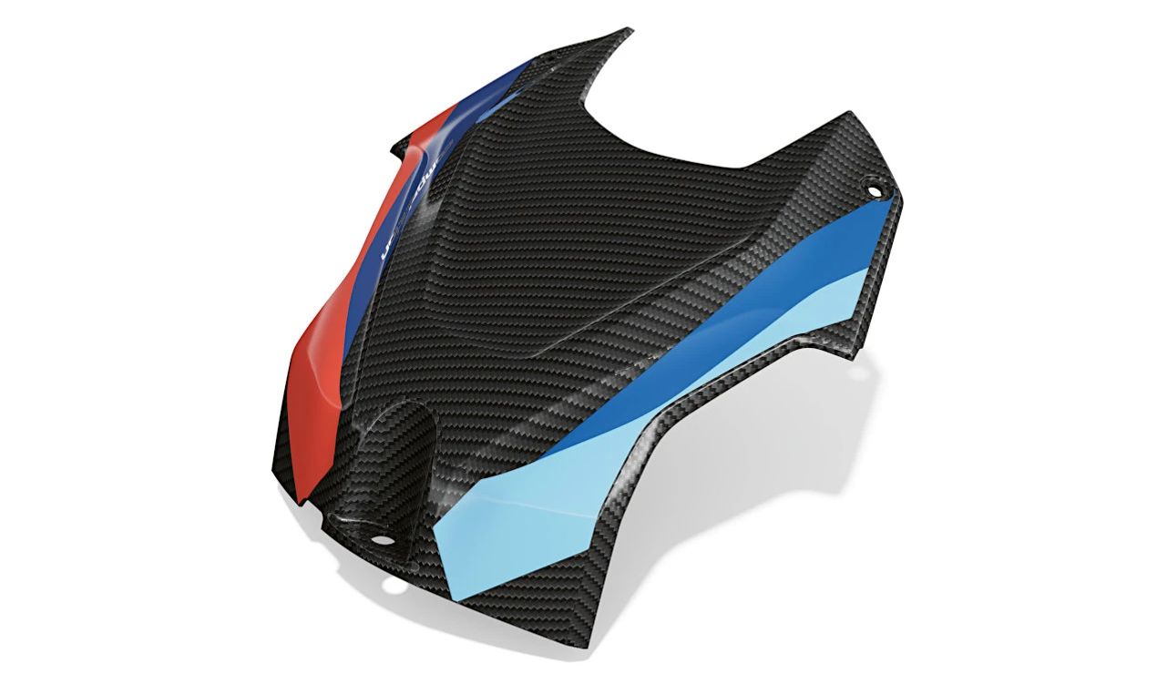 Cubierta de carbono del silenciador de admisión OEM 77311692236 para BMW Motorrad M 1000 R (K63). Original BMW Motorrad.