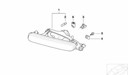 Soporte para faro antiniebla OEM 63178380056 para BMW E46. Original BMW.