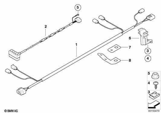 Conjunto de cabos de direção ativa para BMW E81, E87, E87N, E90, E91, E92, E93 (OEM 61119150786). BMW originais.