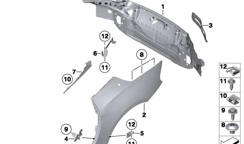 Complete rear panel for BMW Z4 E89 (OEM 41127225122). Original BMW