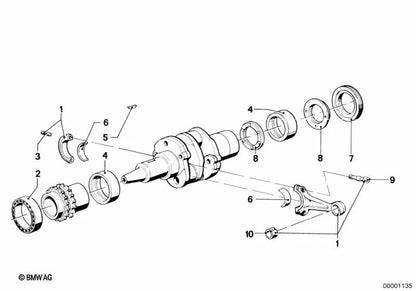 Arandela de tope OEM 11111256975 para motos BMW R50/5, R90S, R80 GS, R100 GS, R65 RT... y más. Original BMW Motorrad.