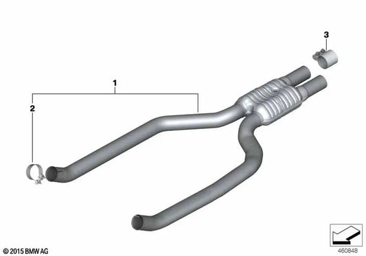 Silencieux avant pour BMW G12, G12N (OEM 18308654953). BMW d'origine