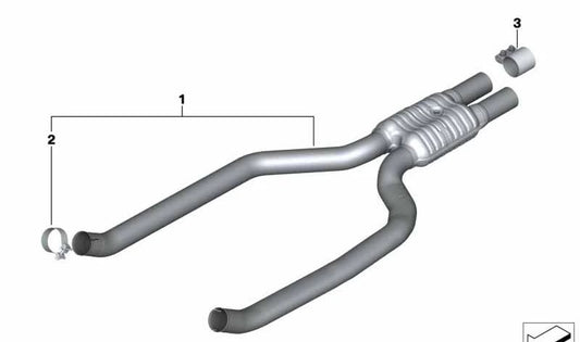 Silenciador delantero OEM 18308744193 para BMW G11 y G12 750i xDrive y 750Li xDrive (modelos fabricados desde 03/2019 hasta 06/2022). Original BMW.