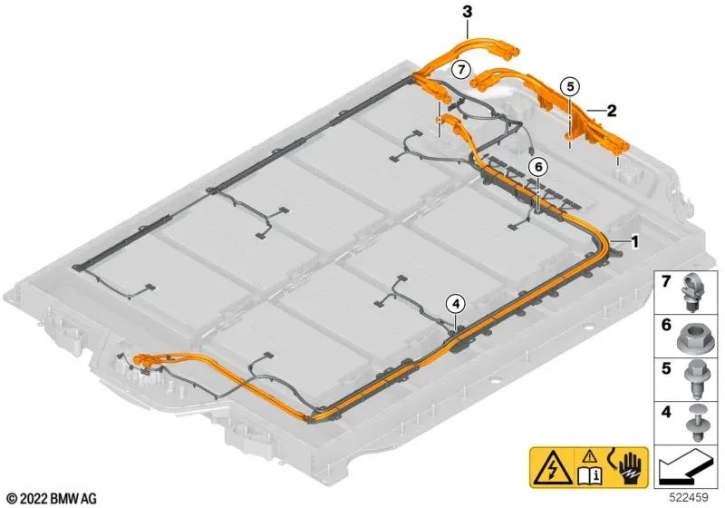 Cablaggio della batteria ad alta tensione per BMW I I20 (OEM 61278858329). BMW originale