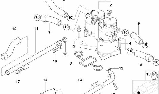 Tubo di ventilazione per BMW 7 E38 Series, E65 (OEM 11152248396). BMW originale