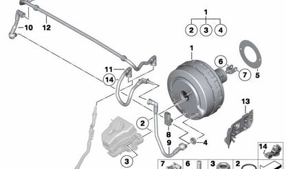 Tubo de vacío OEM 34337800695 para BMW E81, E82, E87, E88, E90, E91, E92, E93, E84. Original BMW.