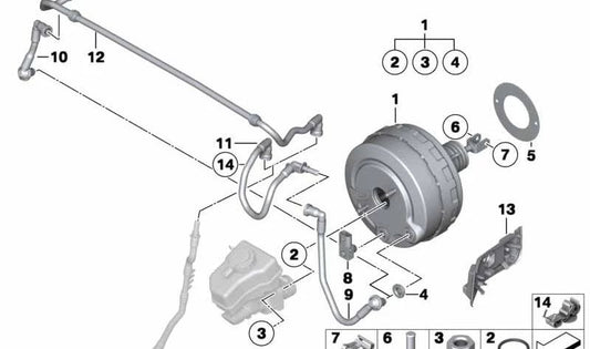 SERVOFRENO pour BMW Series 1 E81, E82, E87, E88, série 3 E90, E91, E92, E93 (OEM 34336789773). BMW d'origine.