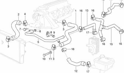 Tubería de refrigeración OEM 11532246688 para BMW E36 318tds (modelos CC51, CC52, CF51, CF52, CJ51, CJ52). Compatible con todos los motores M41. Original BMW.