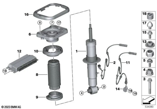Sensor de aceleração traseira para BMW X5 F95, G05, G18 X6 F96, G06 X7 G07 (OEM 37146876305). BMW original