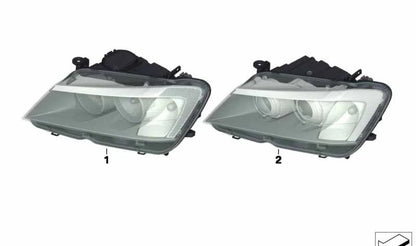 Faro delantero izquierdo OEM 63117222025 para BMW X3 F25 (sDrive28d, xDrive28i, xDrive35i). Original BMW.