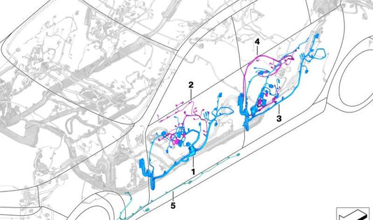 Cableado para apertura automática de puertas OEM 61125A5BC41 para BMW G70 (Serie 7). Original BMW.