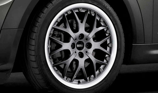 Llanta de aluminio Cross Spoke Composite R90 antracita 17" OEM 36116777969 para MINI R50, R53, R56, Clubman R55, Cabrio R52, Coupé R58, Roadster R59... y más. Original MINI.
